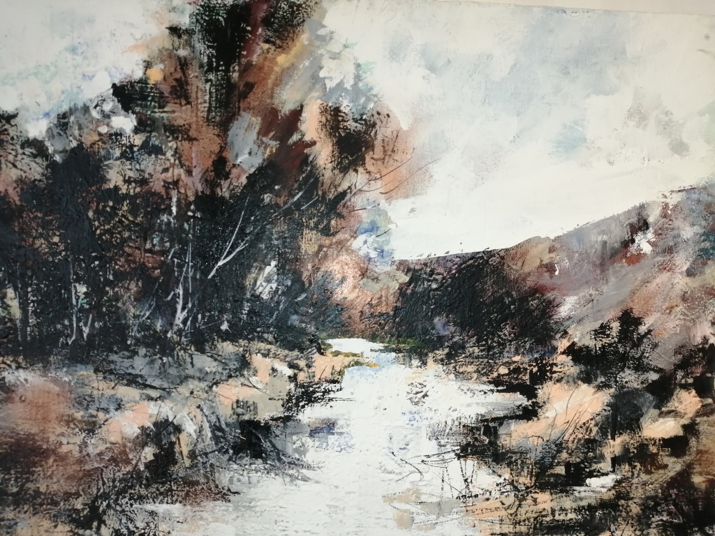 Diane White,
Berg River II,
Acrylic on canvas,
800x1100mm,
R14 500